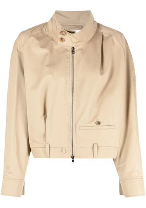 Goen.J trouser-motif bomber jacket - Brown