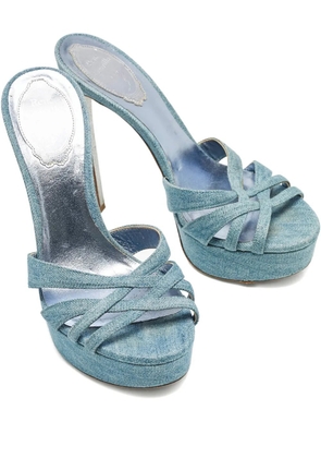 René Caovilla open-toe platform sandals - Blue