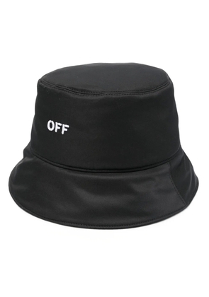 Off-White logo-embroidered bucket hat - Black