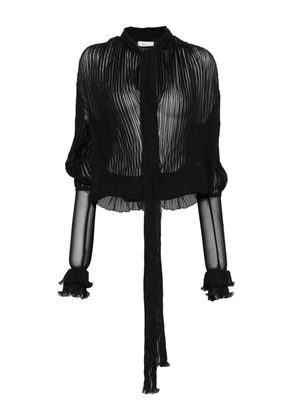 Blumarine pleated silk blouse - Black
