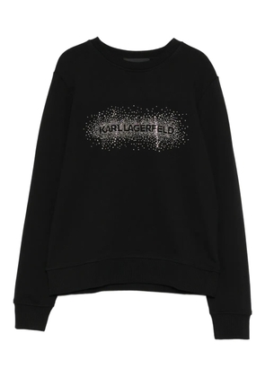 Karl Lagerfeld logo rhinestone-embellished sweatshirt - Black