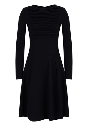 Emporio Armani ribbed-bib long-sleeved dress - Black