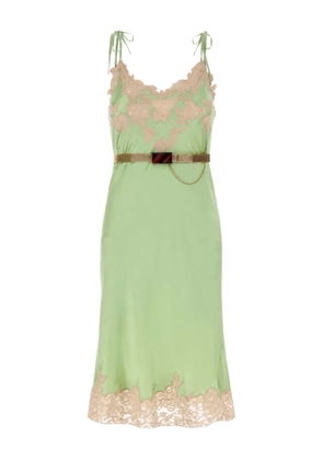 Prada V-neck silk dress - Green
