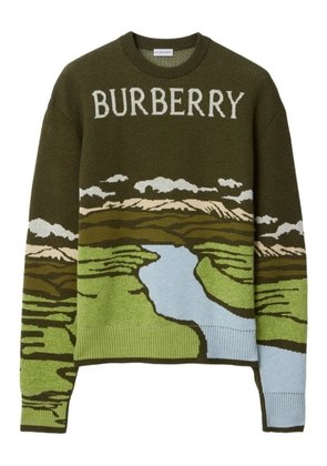 Burberry jacquard-knitted sweater - Green