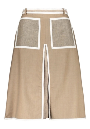 Burberry contrasting-trim midi skirt - Neutrals