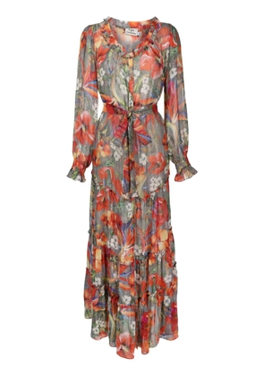 Amir Slama floral-print silk dress - Grey