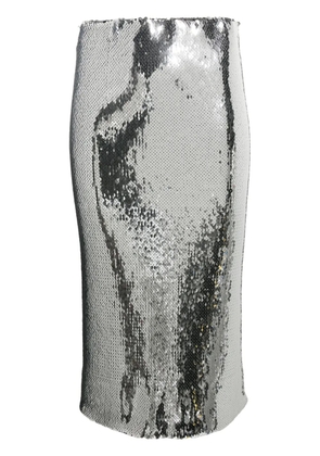 Nº21 sequin midi skirt - Silver