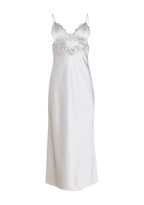 Fleur Du Mal Lily embroidery cut-out slip maxi dress - Grey