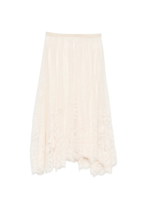 Fabiana Filippi lace asymmetric-hem midi skirt - Neutrals