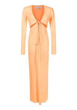 Gloria Coelho V-neck satin maxi dress - Orange
