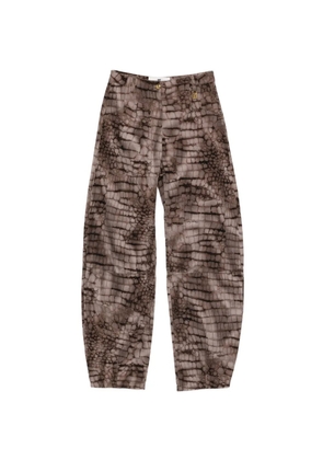 Elisabetta Franchi crocodile-effect jeans - Brown