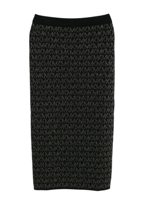 Michael Kors logo-embroidered midi skirt - Black