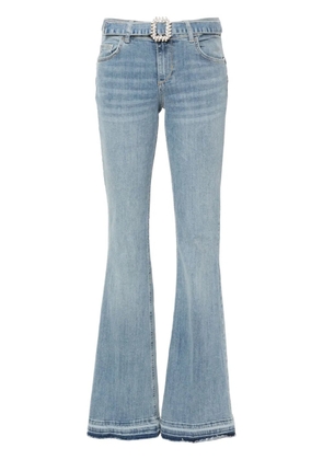 LIU JO belted mid-rise flared jeans - Blue