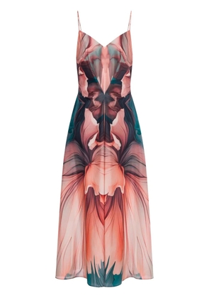 Alberta Ferretti floral-print midi dress - Pink