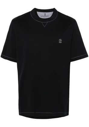 Brunello Cucinelli contrast-stitching T-shirt - Blue