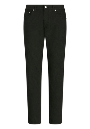 ETRO patterned-jacquard slim-cut jeans - Black