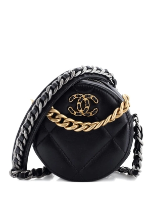 CHANEL Pre-Owned 19 Round with Chain Quilted Leather clutch bag - Black