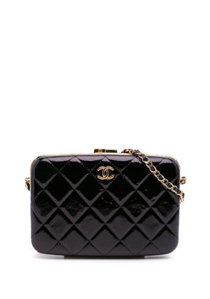 CHANEL Pre-Owned 2021 Large Glazed Goatskin Box With Chain crossbody bag - Black