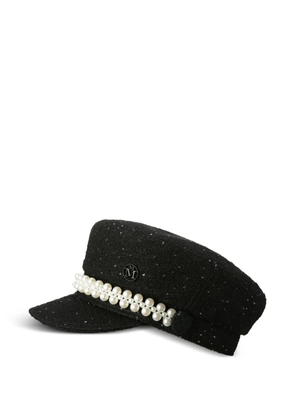 Maison Michel pearl-embellished cap - Black