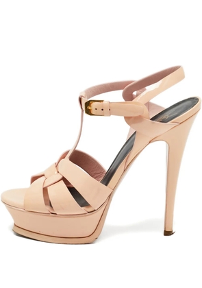 Saint Laurent Pre-Owned Tribute platform heeled sandals - Neutrals
