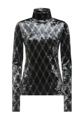 Pierre-Louis Mascia diamond-pattern velvet top - Black