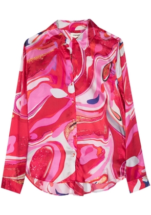 L'Agence Tyler abstract-pattern silk shirt - Red