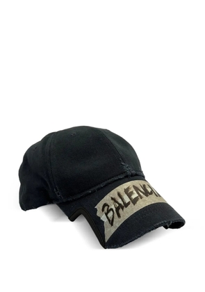 Balenciaga Masking Tape cotton drill cap - Black