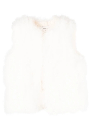 Yves Salomon silk feathered-finish waistcoat - White