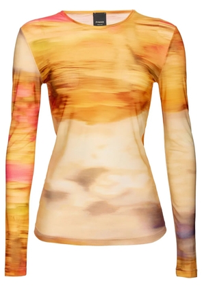 PINKO abstract-pattern print top - Yellow