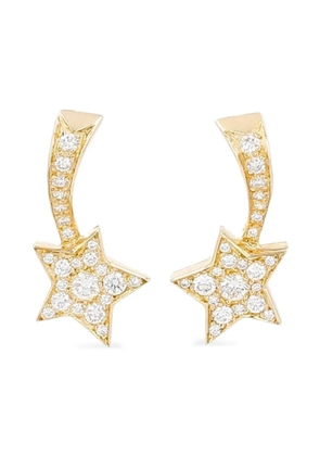 CHANEL Pre-Owned 2000's diamond yellow gold star earrings