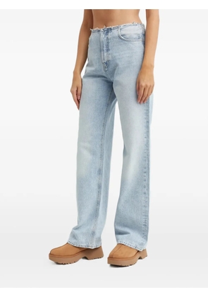 Haikure frayed-waist five-pocket jeans - Blue