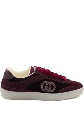 Gucci velvet-effect GG-logo sneakers - Red