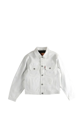 Stüssy Levi´s buttoned flap-pocket leather jacket - White