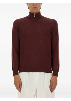 Brunello Cucinelli zip sweater - Red