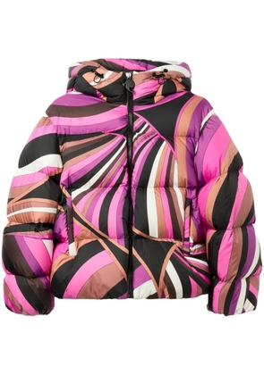 PUCCI Iride-print puffer jacket - Pink