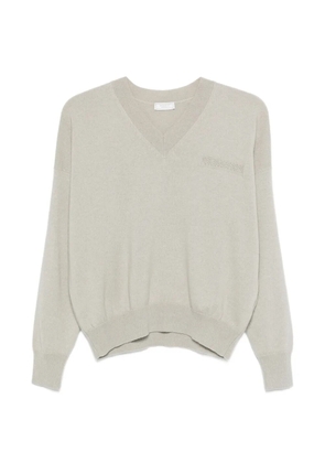 Peserico V-neck embroidered sneakers - Neutrals