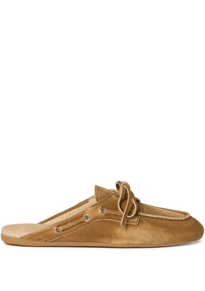 Miu Miu Faded suede mules - Brown