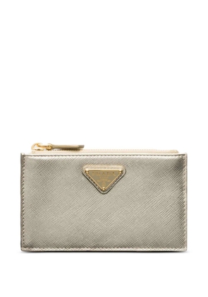 Prada logo zip wallet - Silver
