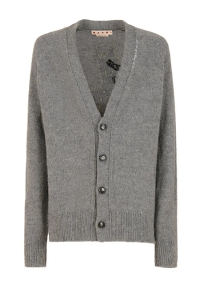 Marni wolf-patch cardigan - Grey