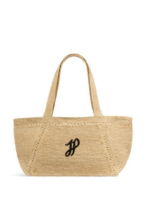 Patou large JP monogram trapeze-design tote bag - Neutrals