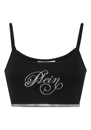 Philipp Plein Strass Signature mini tank top - Black