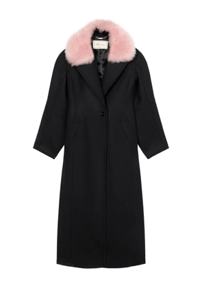 Blumarine double-breasted faux fur coat - Black