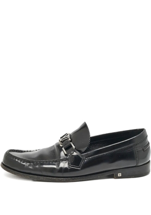 Louis Vuitton Pre-Owned Major LV buckle leather loafers - Black