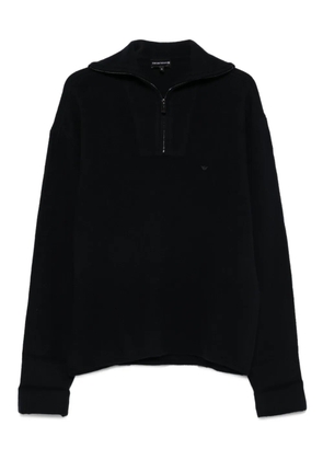 Emporio Armani half-zip wool sweater - Blue