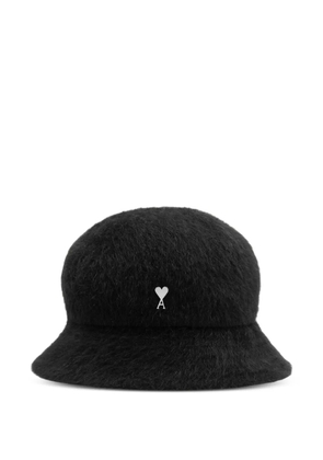 AMI Paris Ami de Coeur-plaque bucket hat - Black