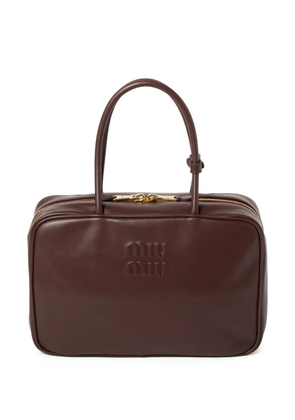 Miu Miu Beau logo-debossed leather bag - Brown