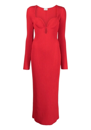 Magda Butrym ribbed knitted maxi dress - Red