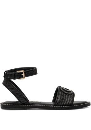 GUESS USA woven-strap flat sandals - Black