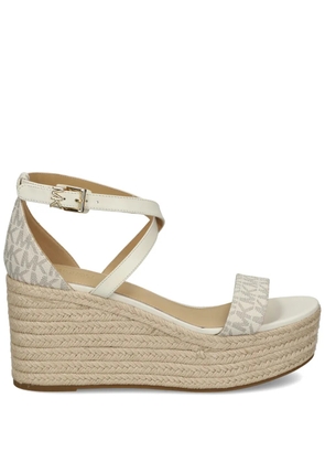 Michael Kors Serena monogram wedge sandals - White
