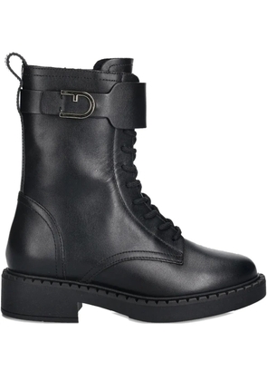 Furla buckle-fastening lace-up boots - Black